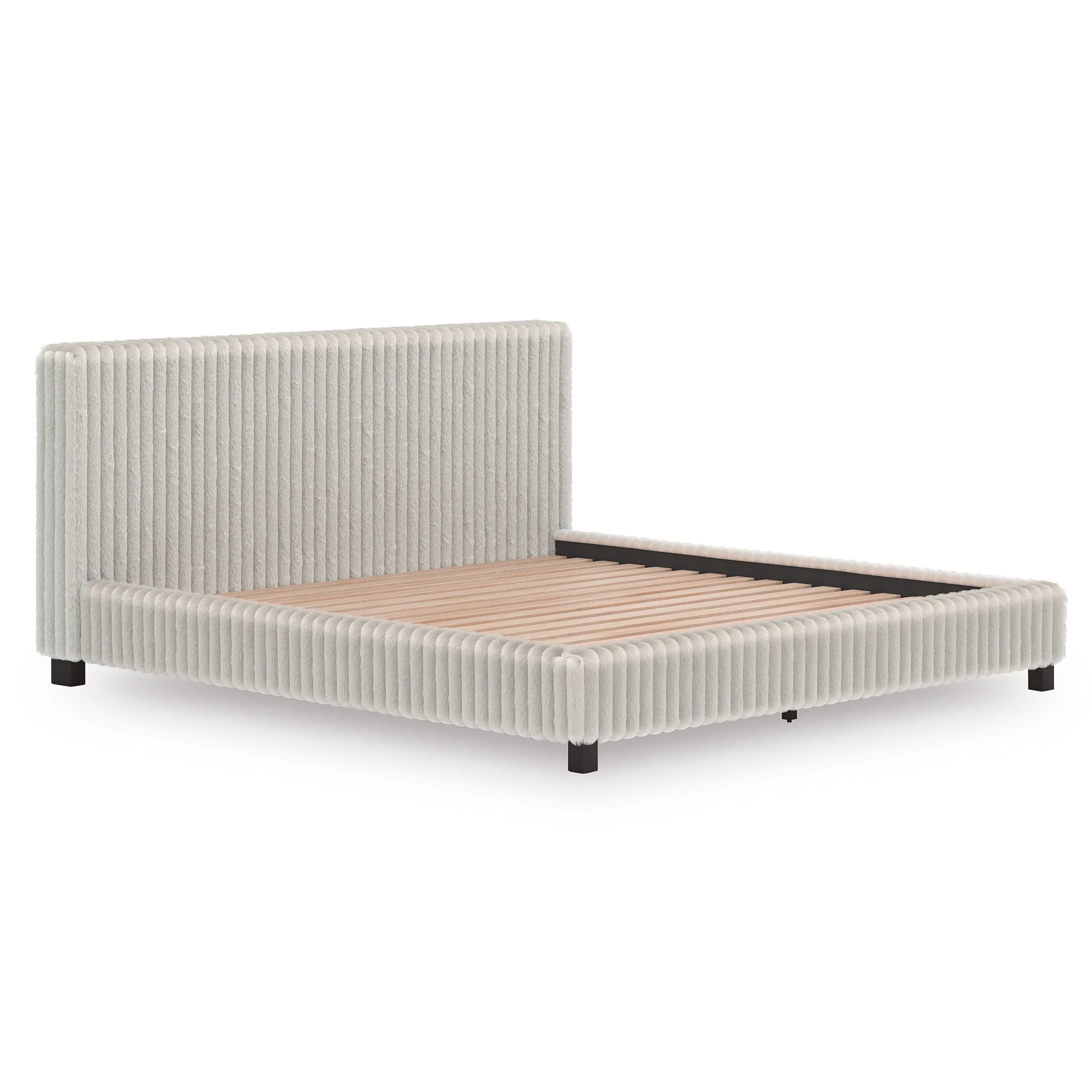 Zuraleus White Upholstered Platform Bedroom Set - Image 3