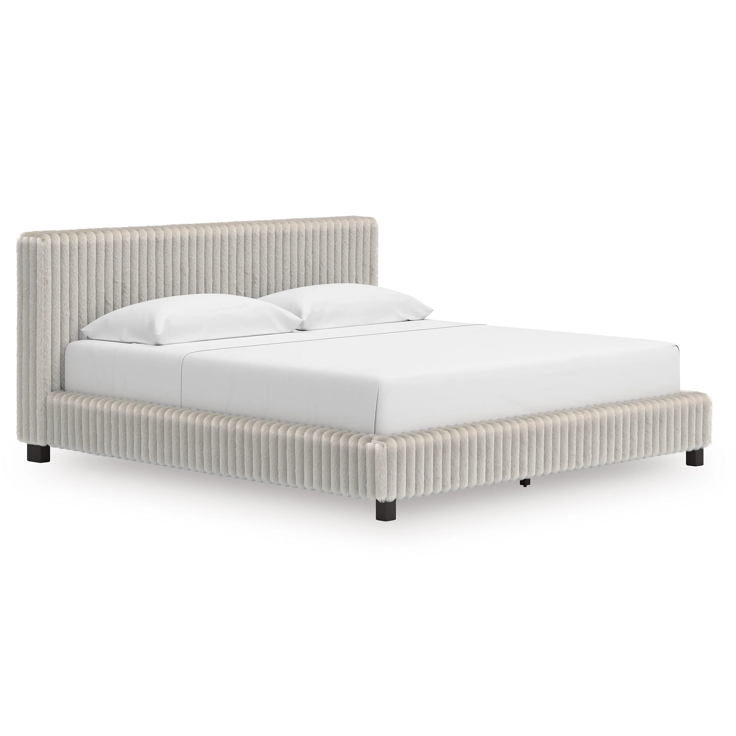 Zuraleus White Upholstered Platform Bedroom Set - Image 4